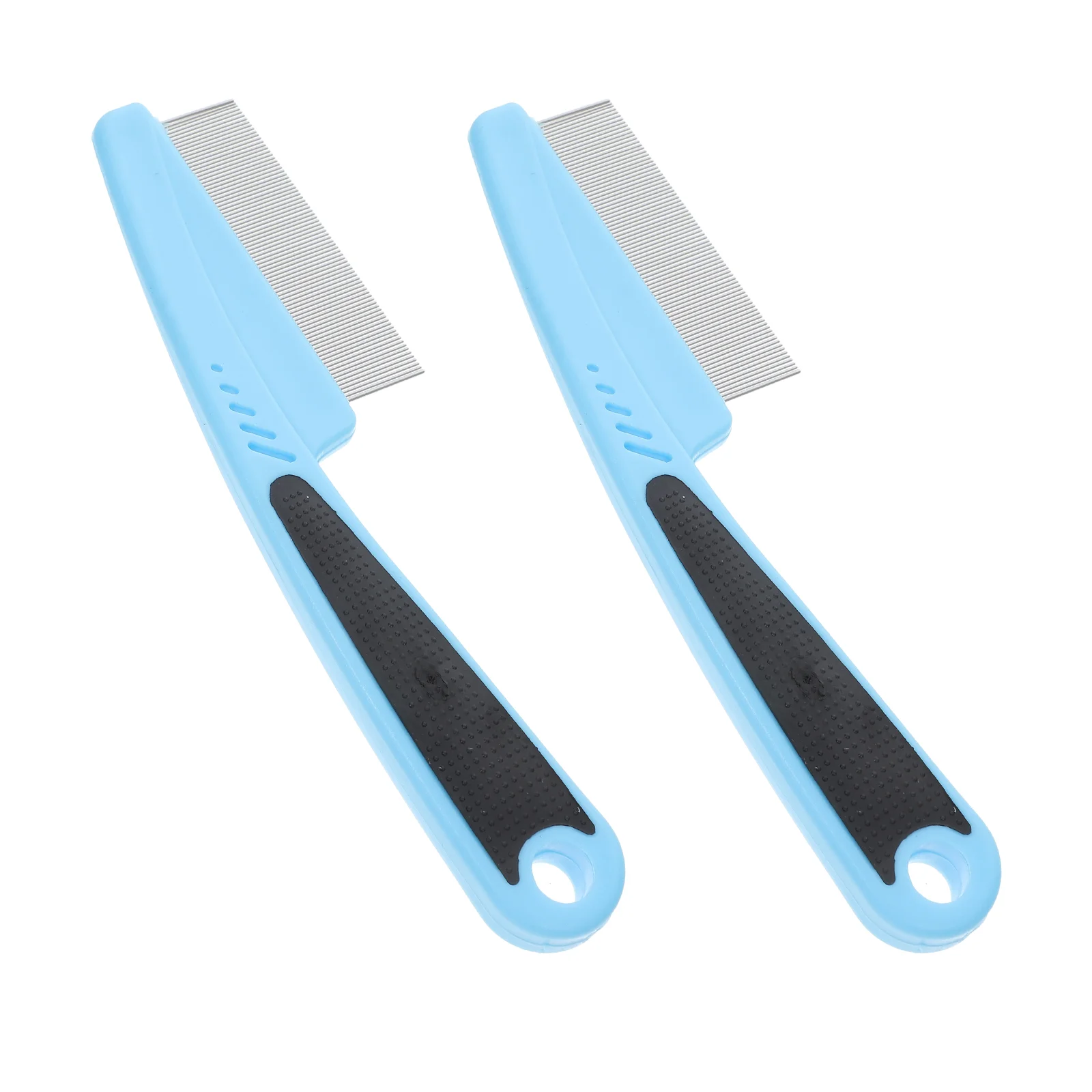 

2 Pcs Pet Stainless Steel Fine Tooth Comb Dandruff Picking Tool Small Hair for Scalp Blue Metal Brush Child