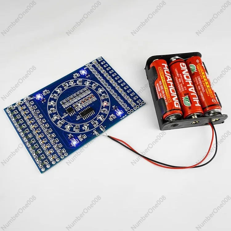 TJ-56-67 SMD Rotating Water Flow Light DIY Kit CD4017 NE555 Soldering Practice Board Skill Training Electronic Project 3-12V