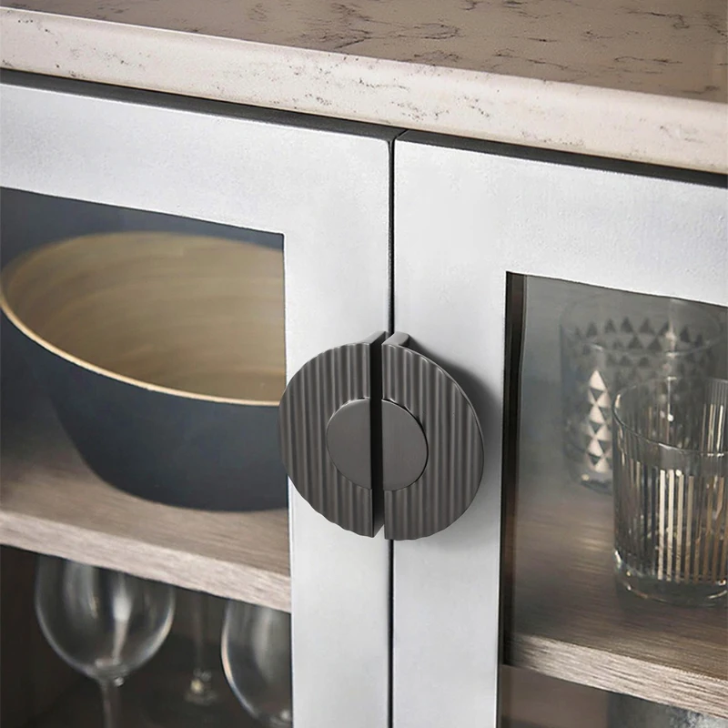 خزانة خفيفة الوزن بفتحة واحدة شبه دائرية من سبائك الزنك لخزانة الأحذية وخزانة النبيذ وأبواب الخزانة #6