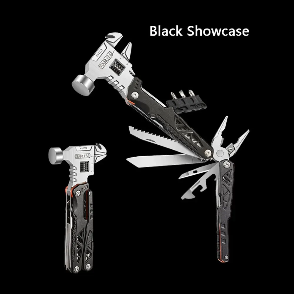 1PC Multifunctional Wrench Hammer,Outdoor Camping Folding Nail Hammer Pliers,Emergency Car Combination All-in-one Tool Hammer
