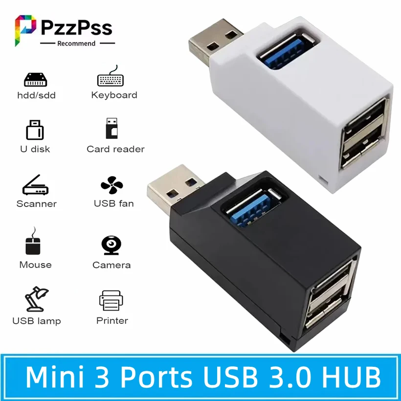 

Mini USB 3.0 HUB Extender Car Splitter Multi Port USB Hubs 2.0 Laptop Office Multi Function Reading Usb Disk Charging Adapter