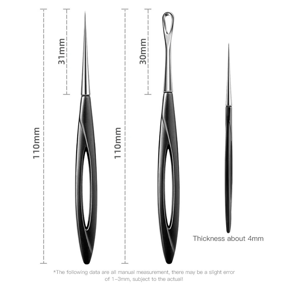 Removedor de espinillas y acné, herramienta de limpieza profunda para el cuidado de la piel de la cara, agujas extractoras, pinzas, limpiador de poros