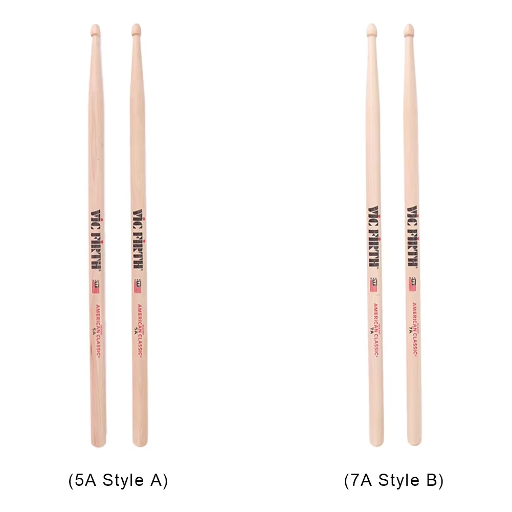 1-10Pair Drumsticks 5A/7A Mallets Jazz Drum Sticks Percussion Consistent Weight and Pitch American Hickory Classic Drum Sticks
