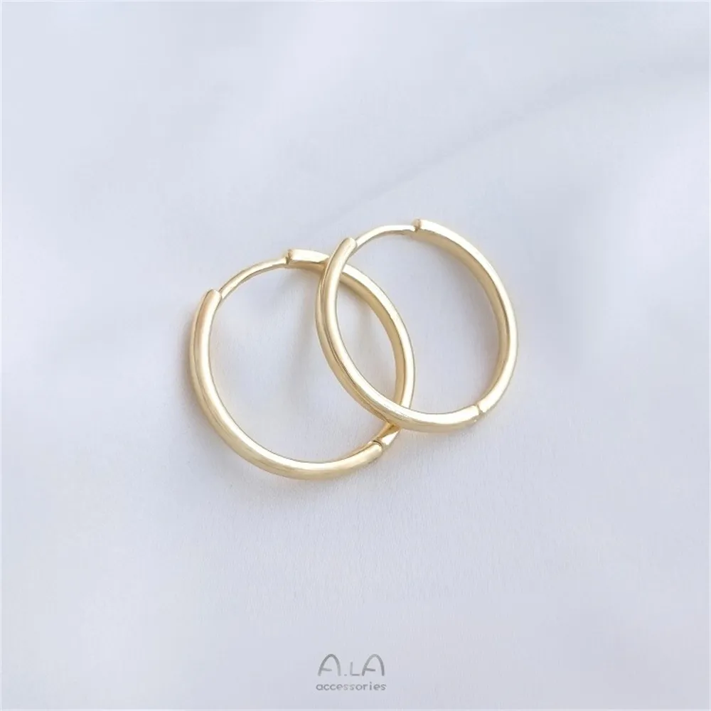 

14K Copper Wrapped Genuine Gold Fashionable Large Earrings Plain Loop Earrings Simple Luxurious Thin Loop Earring Accessories