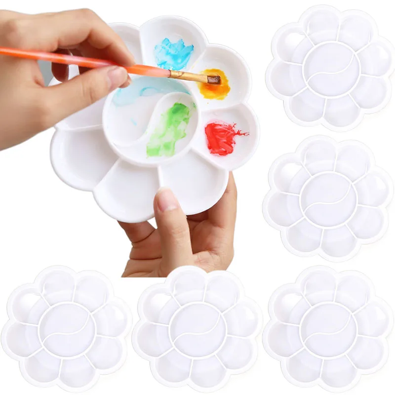 

Mini Flower-Shaped Plastic Palette Color Palette Plum Blossom Painting Acrylic Teaching Incentive Supplies Student Rewards TMZ