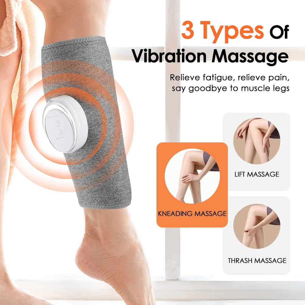 

Air Pressure Calf Massager With Mugwort Bags Hot Compress Vibration Electric Leg Massager Airbag Squeeze Wireless Foot Massage