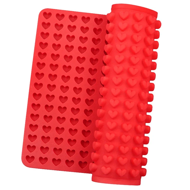 

1Pc 255 Cavity Mini Heart Shaped Silicone Mold DIY Ice Cube Tray Cake Decoration Baking Mat Cooking Sheet For Cookies