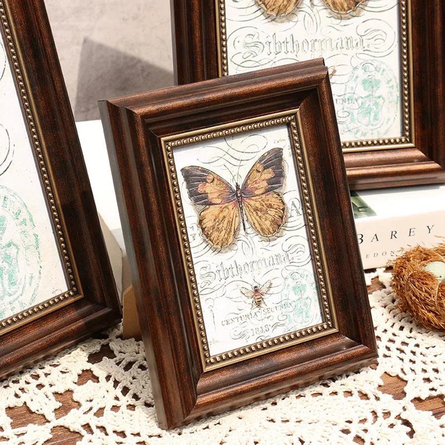 Retro American Style Rectangle Photo Frame Home Desktop Photo Frame ornaments Living room Bedroom  Decoration Photo Frame