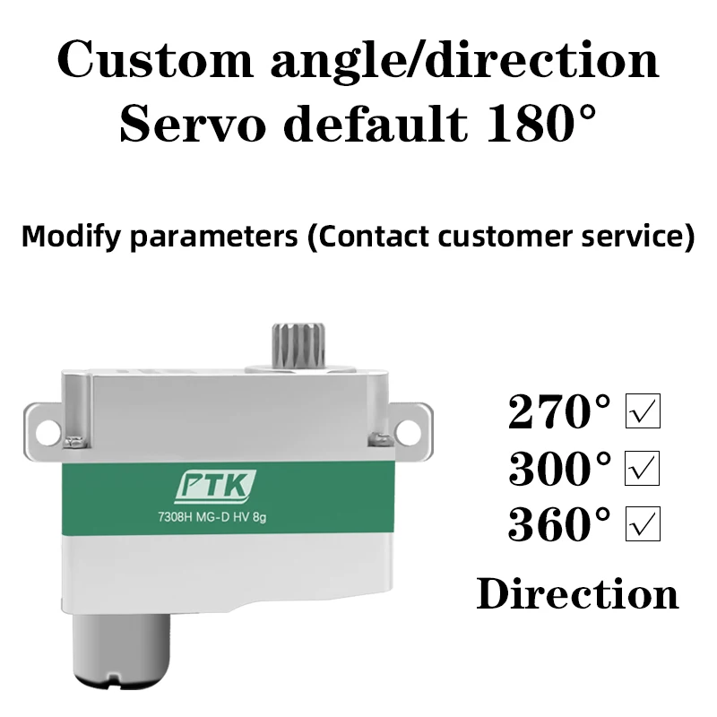 PTK 7308Hmicro Servo 8g Großhandel digitales Metallzahn-Metallgehäuse Modellflugzeug DLG, F5B F5L F3D F3KGlider Flugzeug 2S Servo 9