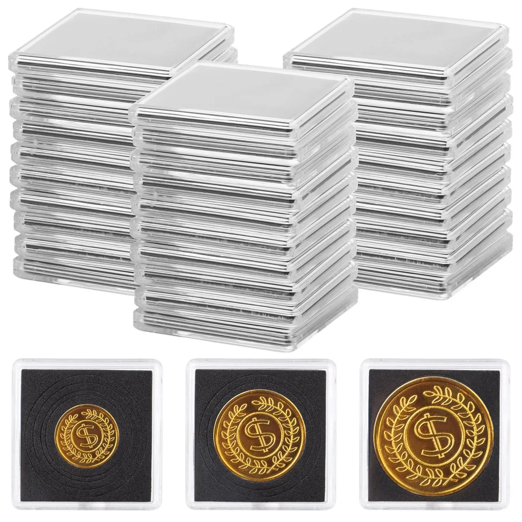 30Pcs Coin Display Holders Coin Snap Holders Cases 2x2