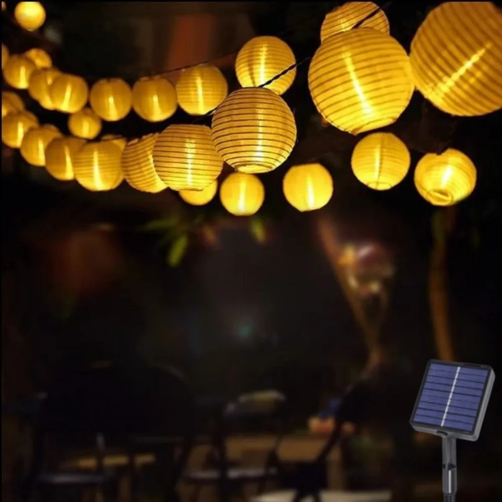 

1PC 5M10LED/8M20LED solar white lantern string with 8 lighting modes,suitable for garden,party,wedding,and courtyard decoration