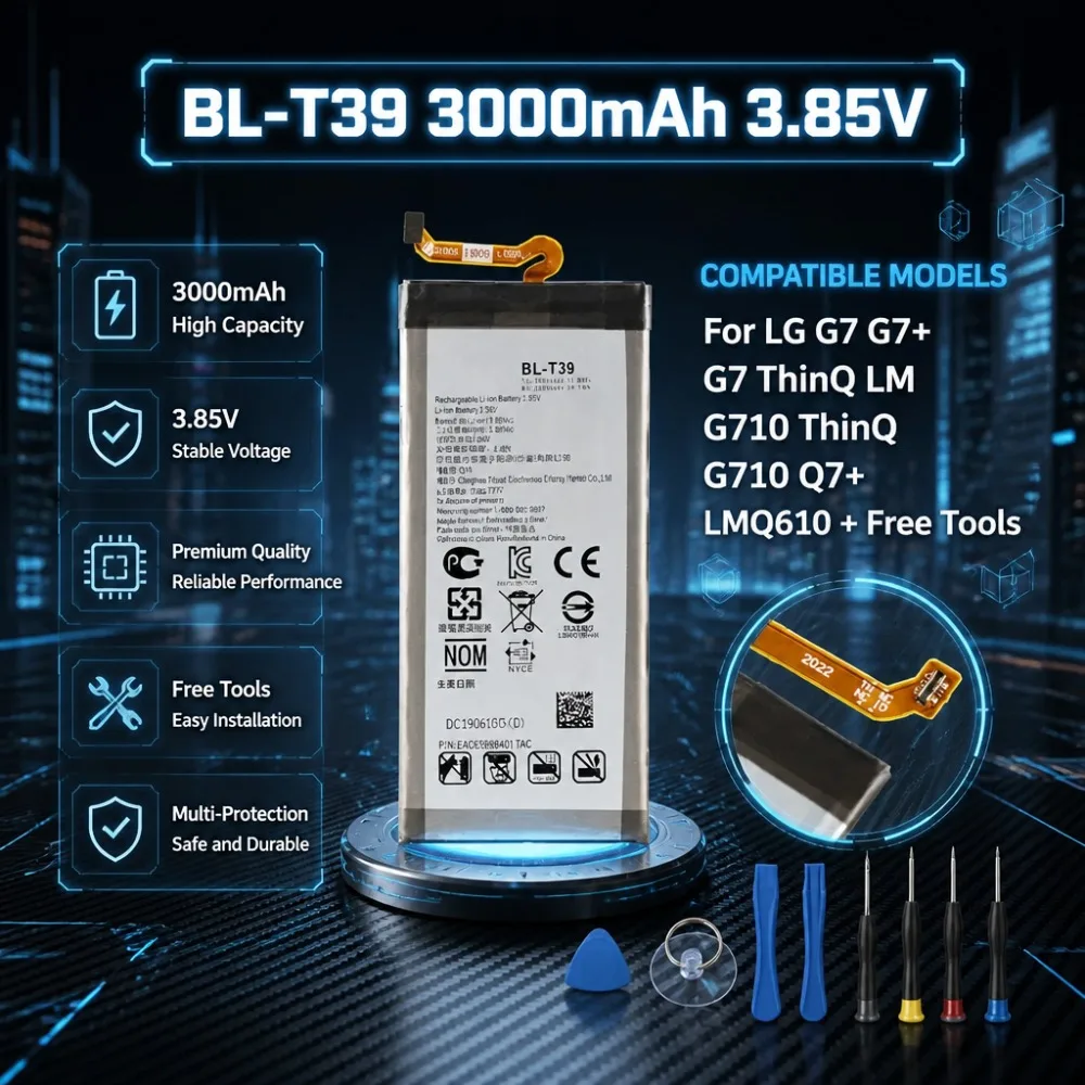 In Stock New BL-T39 3000mAh 3.85V Mobile Phone Battery For LG G7 G7+ G7 ThinQ LM G710 ThinQ G710 Q7+ LMQ610 + Free Tools