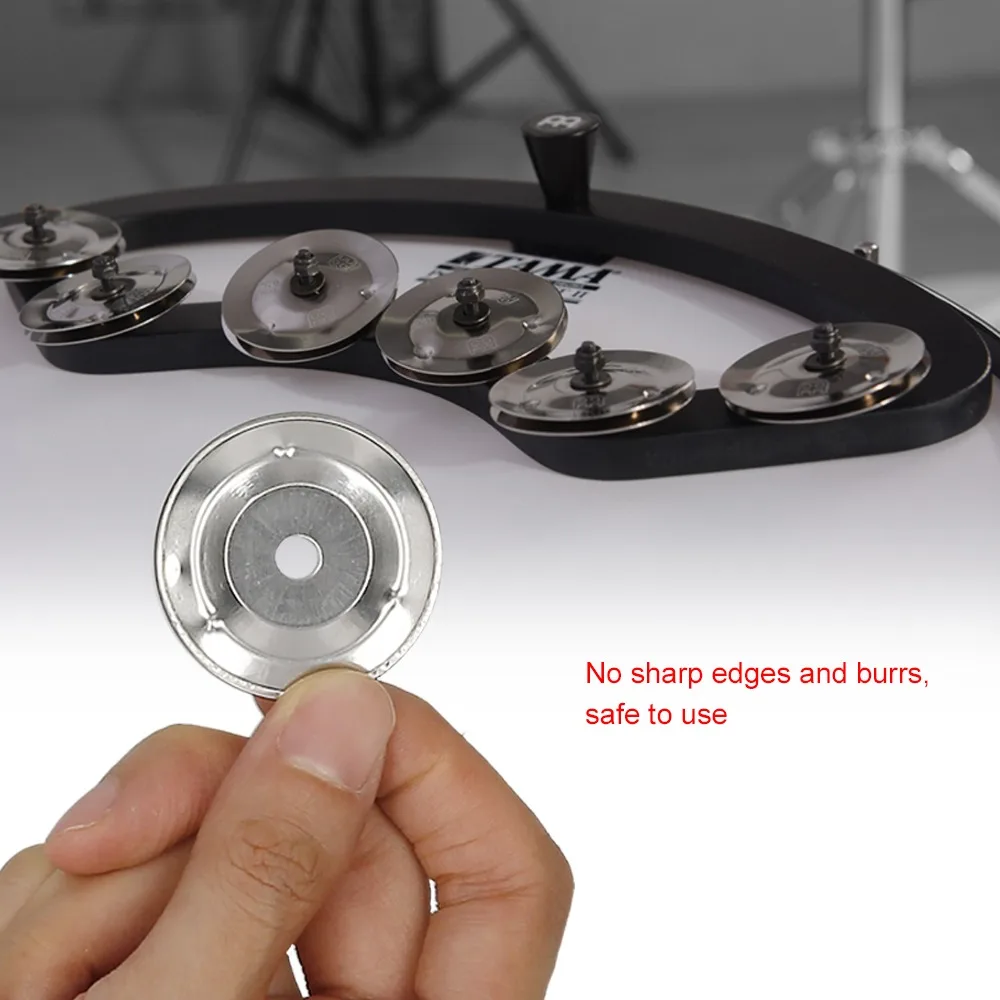 50pcs Stainless Steel Tambourine Jingle Ring Double Row Single Ring Cymbal Replacement Ring Ching Ring Drum Cymbal Rin