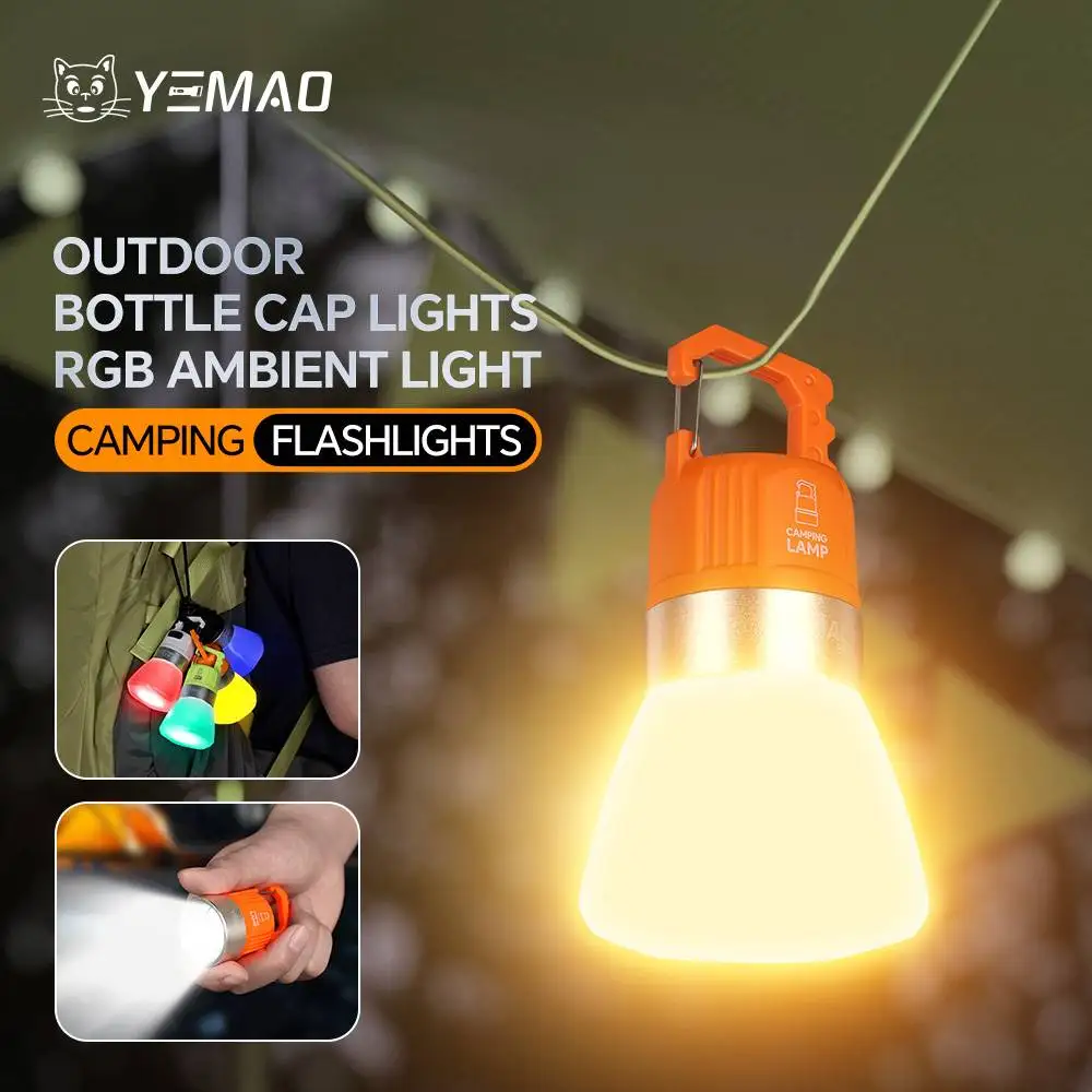 

Portable Outdoor 450mAh Battery Rechargeable YEMAO B90 Camping Light with Hook High Brightness IPX4Emergency Flashlight RGB Lamp