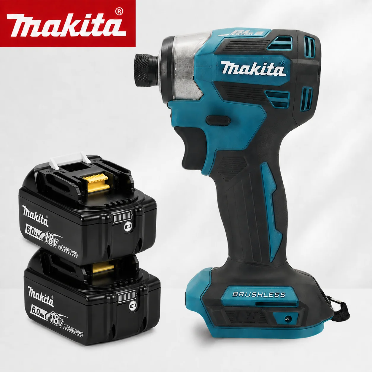 Makita DTD173 18V LXT accu-slagmoersleutel borstelloze elektrische boormachine schroevendraaier hout/bout T1/T2-modus dubbele LED-verlichting 180 N·m+Makita DTD173 18V accu-slagmoersleutel LXT BL