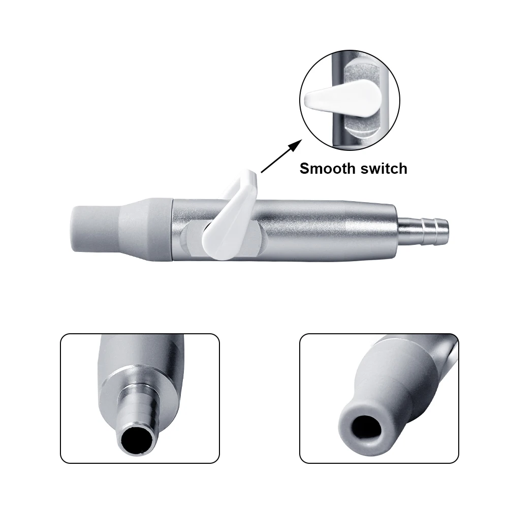 1pcs Dental Valve Saliva Ejector Suction Aluminum Universal Short Weak Handpiece Tip Adapter Dental Chair Turbine Accessories
