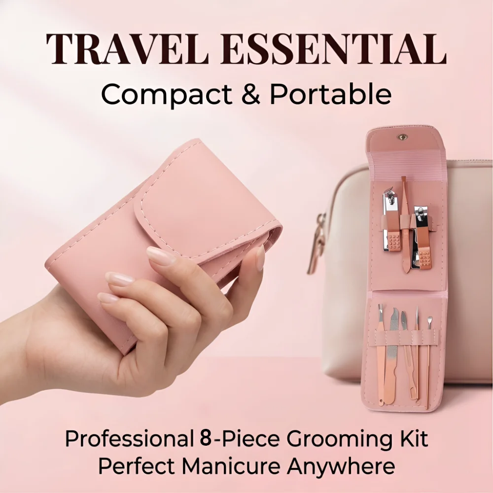 

8pcs Professional Nail Clippers and Cuticle Nippers Set with Travel Case Manicure Set Pedicure Sets Nail Clippers