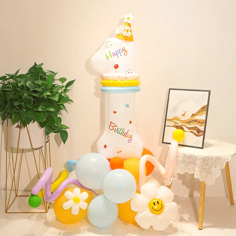 

Children's White Digital Aluminum Film Balloon, Decoration Item for Boys and Girls, Baby's First Birthday Party Scene