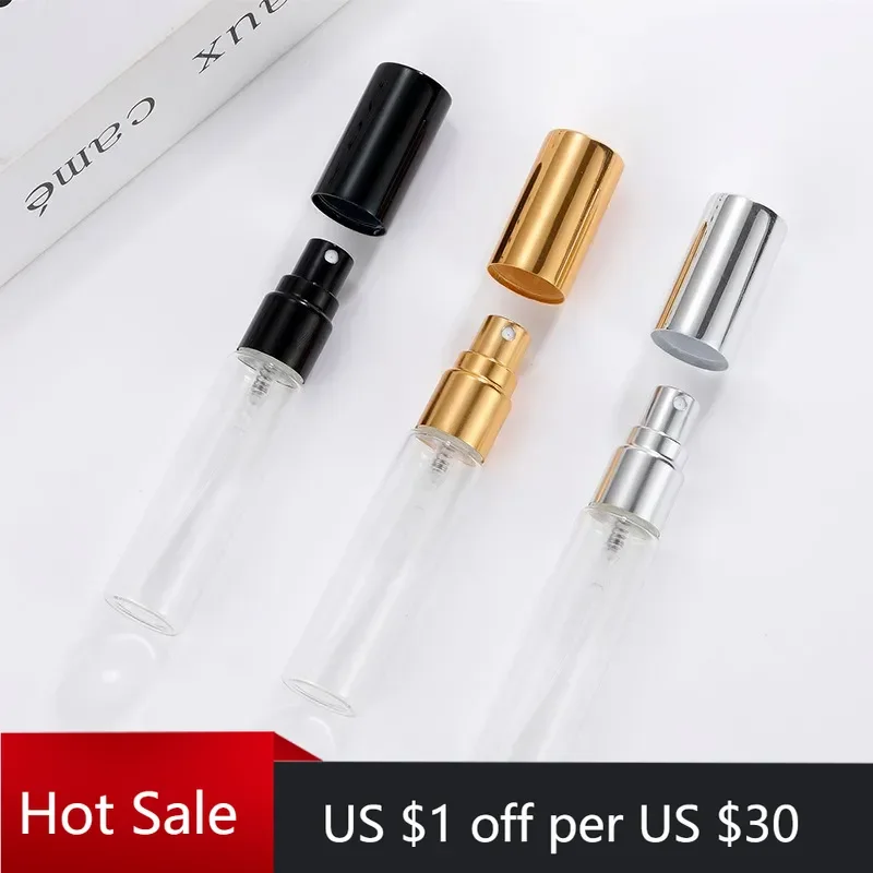

50pcs 100pcs 5ml 10ml 15ml Portable Empty Cosmetic Case Travel Spray Glass Bottle Perfume For Gift Sample Bottle Parfum Makeup