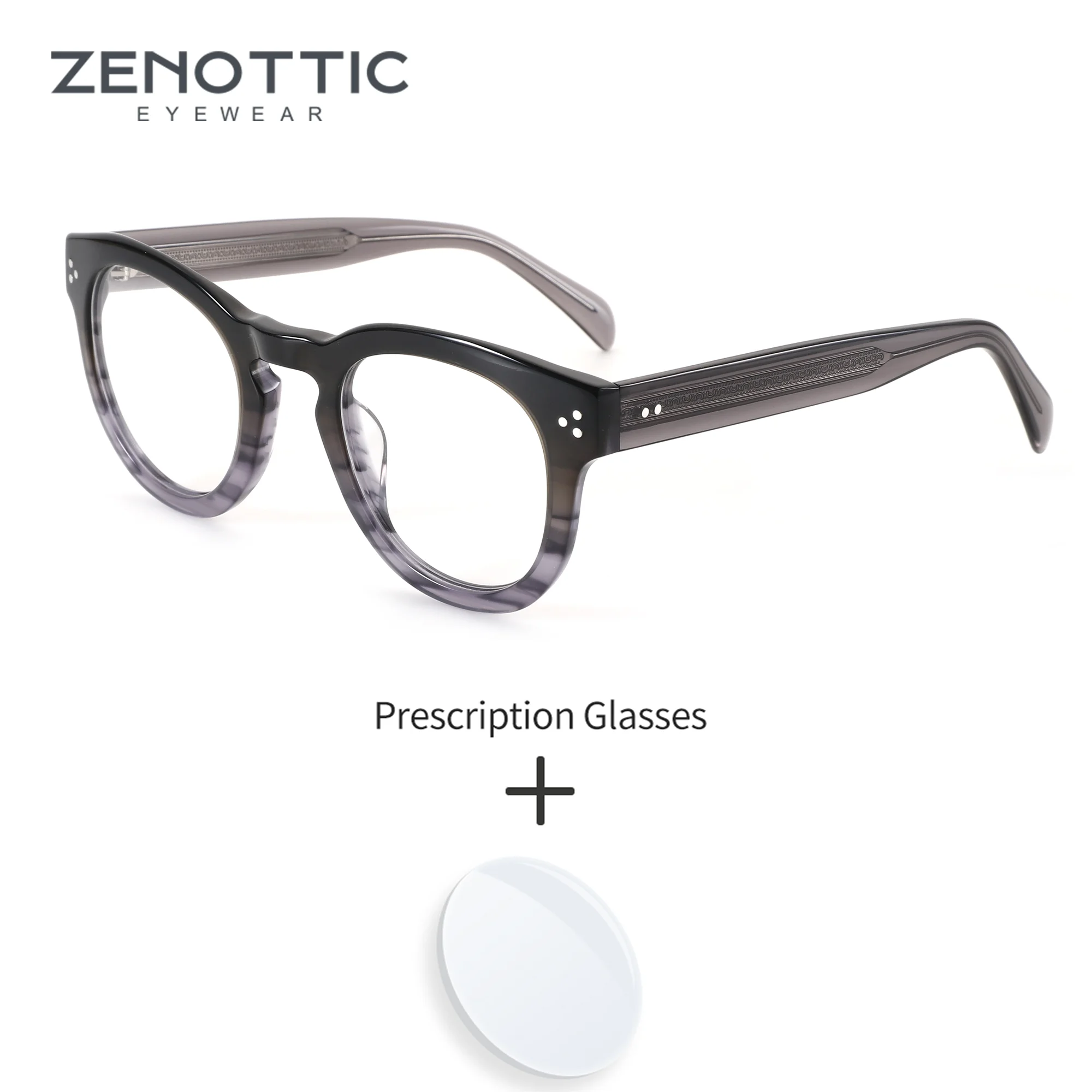 

Очки ZENOTTIC M-размера, круглые, из ацетата, с индивидуальными диоптриями, унисекс, для коррекции близорукости, с фотохромными линзами