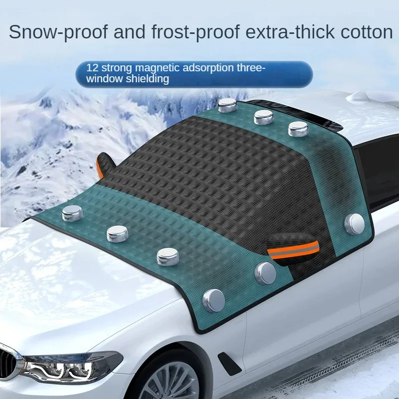 

Magnetic Car Windshield Snow Cover Anti Rain Freeze Sunshade Frost Protector Thickening Adsorption Cape Stickers for Vehicle