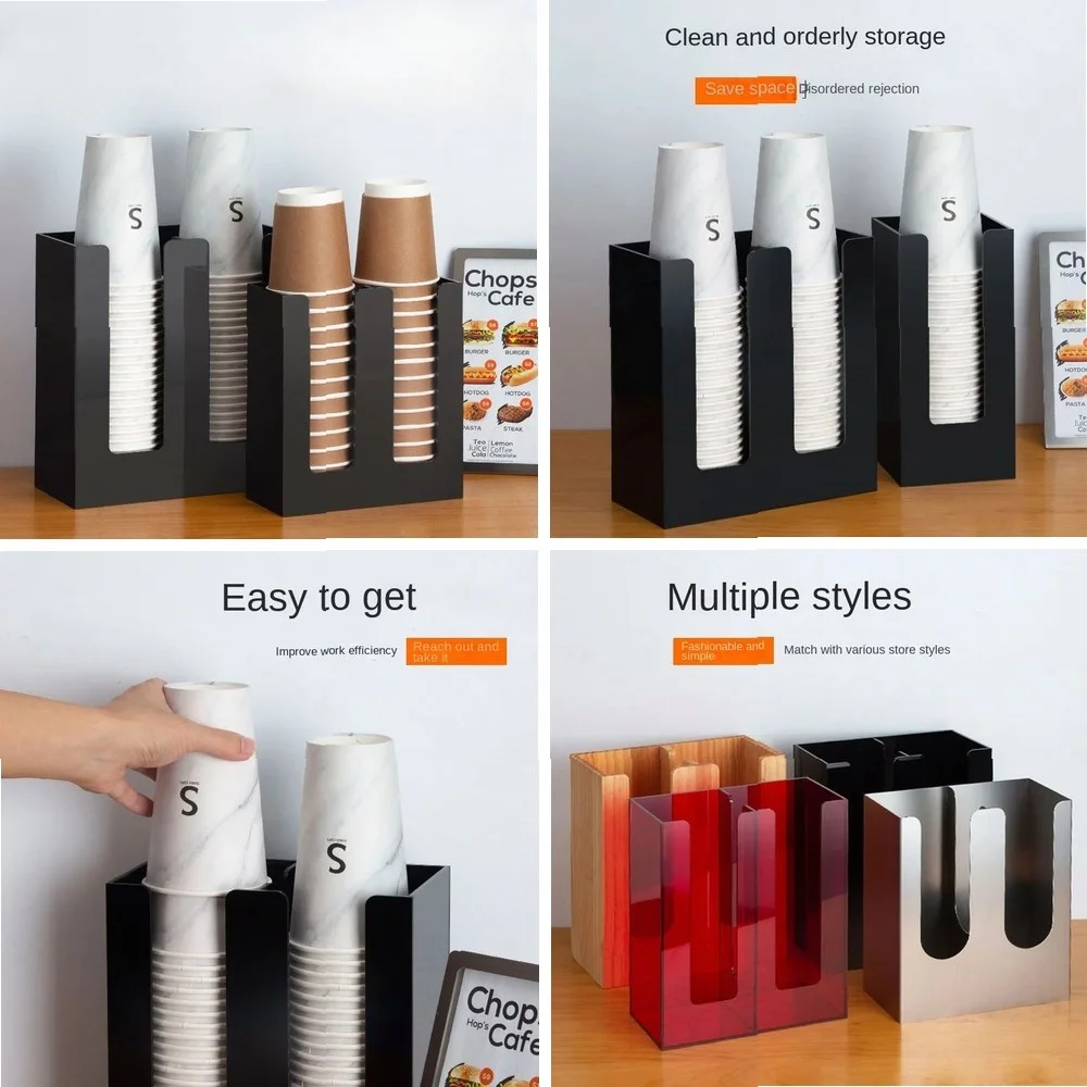 

Modern Acrylic Cup Holder for Desk, Disposable Paper Cup & Banknote Storage Rack, Kitchen Shelf Organizer Decor