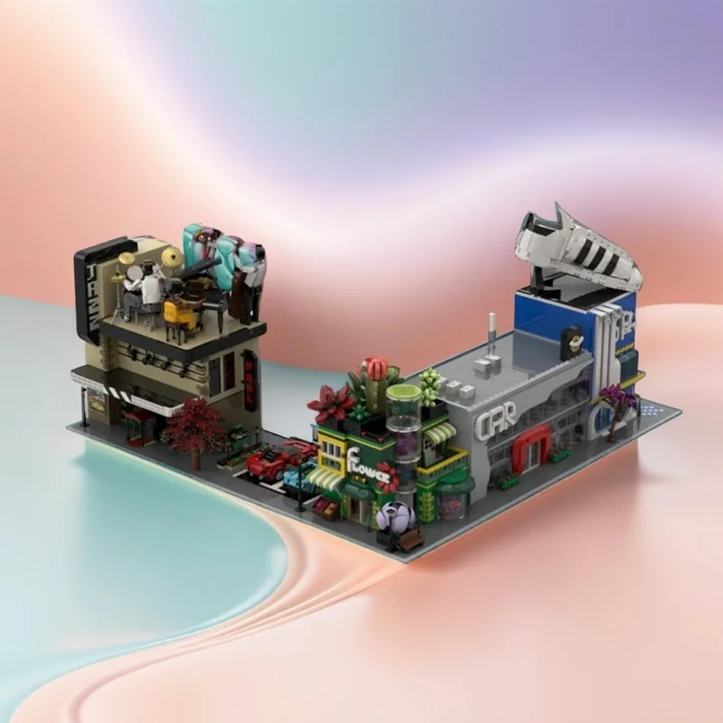 8859pcs MOC Modular Display PACK Build 5 MOCs Modular Streetscape Model Toy Building Blocks Architecture Christmas Gifts Brick