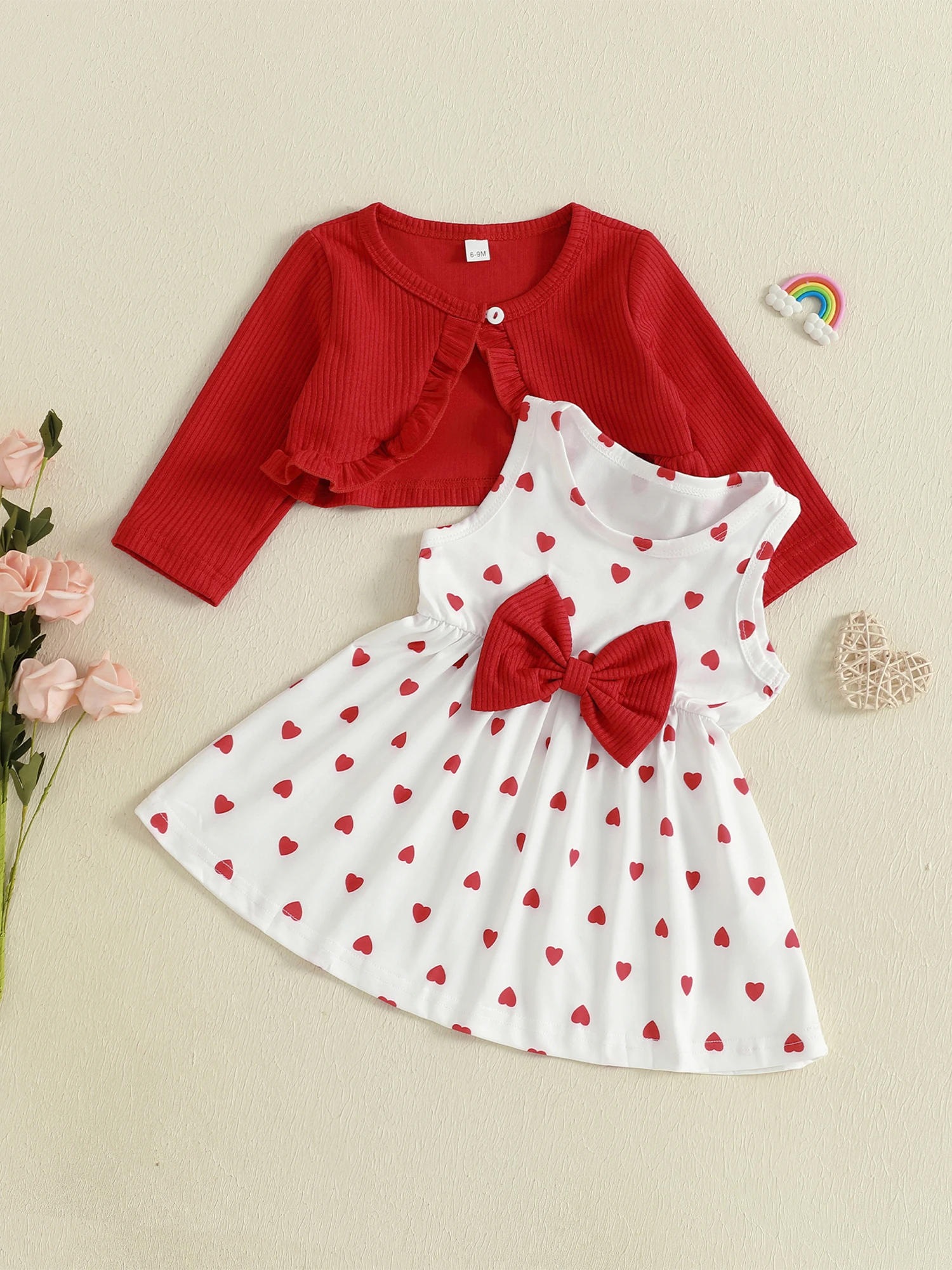 

Милое осеннее платье без рукавов с цветочным принтом для маленьких девочек и подходящим вязаным кардиганом, свитер, комплект из 2 предметов