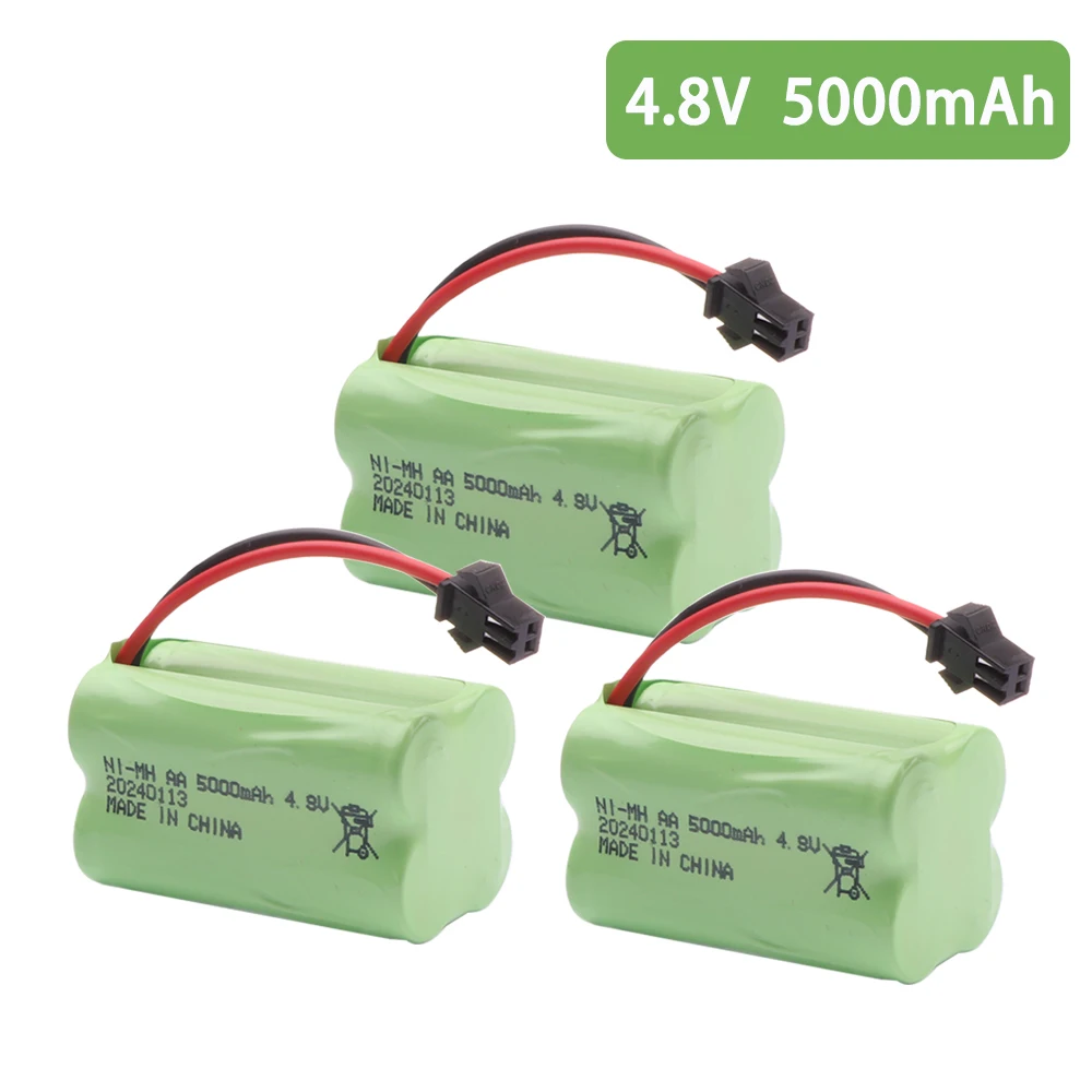 Baterai NiMH 4.8V 5000mah untuk Rc mainan mobil tank robot kapal suku cadang mainan AA 4.8v baterai isi ulang Ni-MH 4 * AA paket baterai