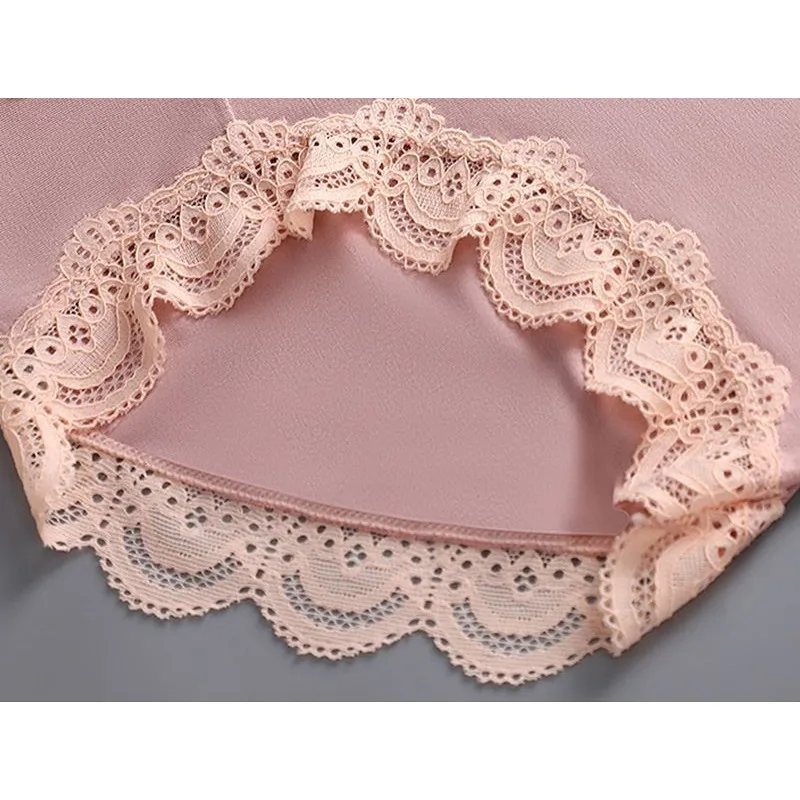 2023 New Modal Women's Underwear Women's High Waist Abdominal Hip Lifting Cotton Antibacterial Crotch Lace Edge Shorts Panties