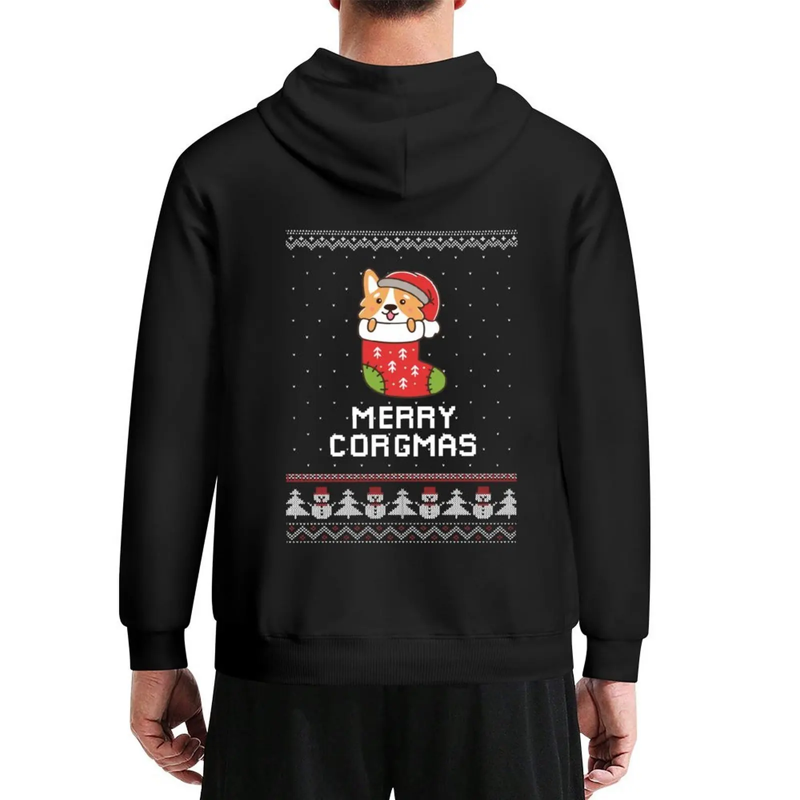 

Welsh Corgi Dog Christmas Sweater Hoodie winter clothes men's autumn clothes men's clothes men new in hoodies