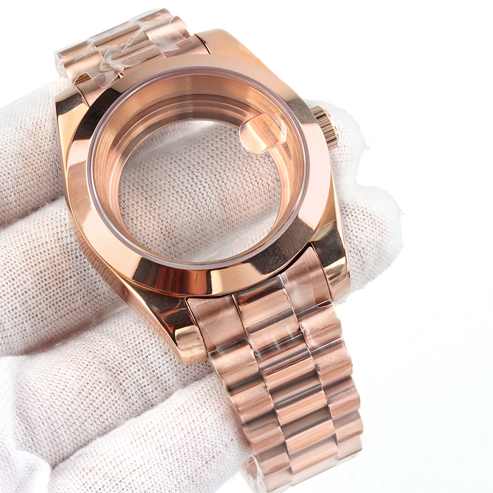 

36mm 39mm Rose Gold Watch Case Jubilee/Presidential/Oyster Strap For NH35 NH36 Movement Steel Luxury Men's Watch Accessories