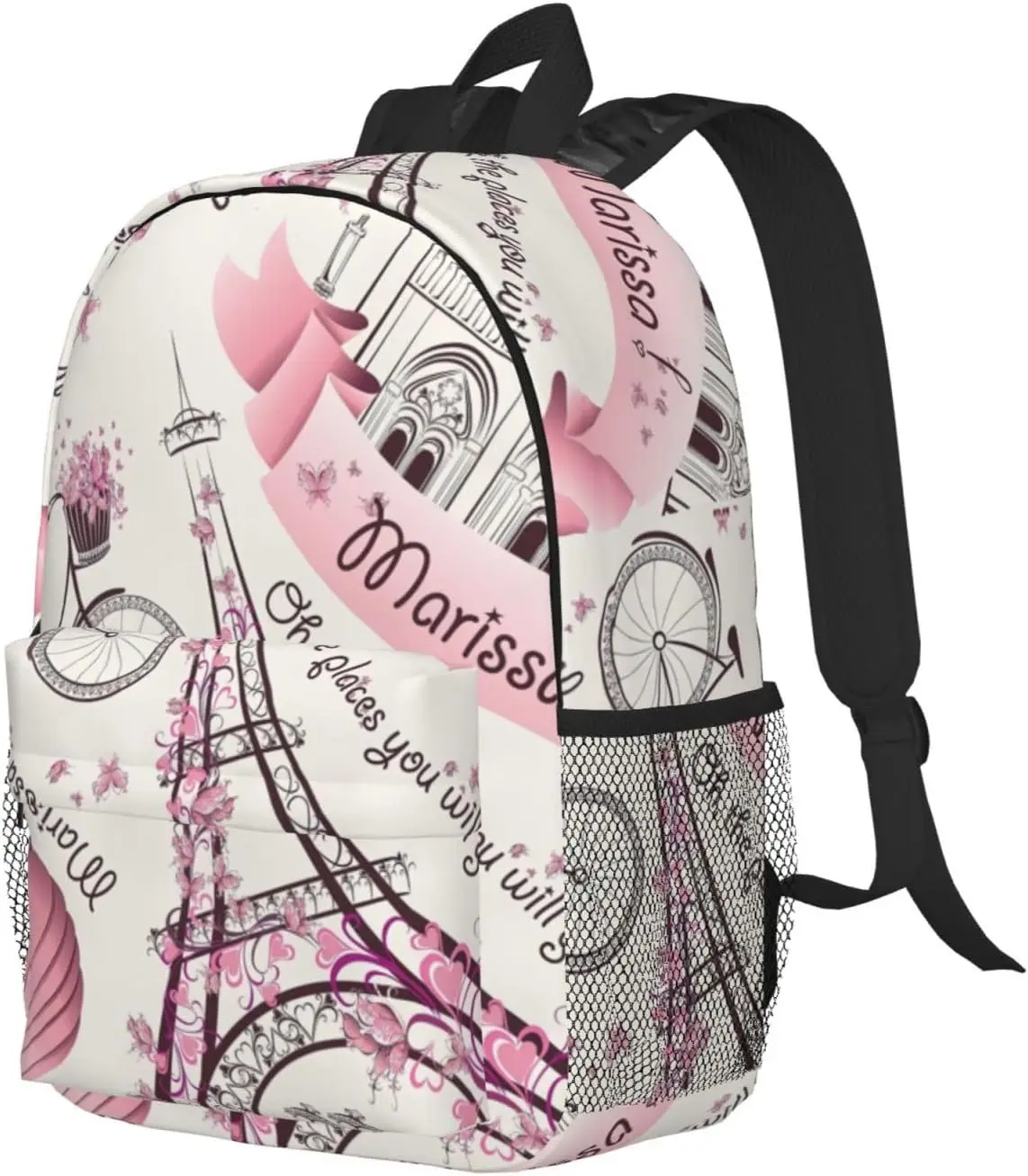 Romantic Paris Butterfly Print Adults Backpack Lightweight Backpacks for Hiking Work Laptop Backpack Men Women