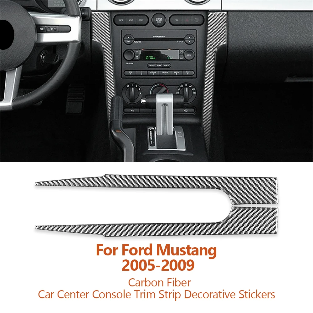 

For Ford Mustang 2005-2009 Carbon Fiber Car Center Console Trim Strip Decorative Stickers Auto Interior Modification Accesorios