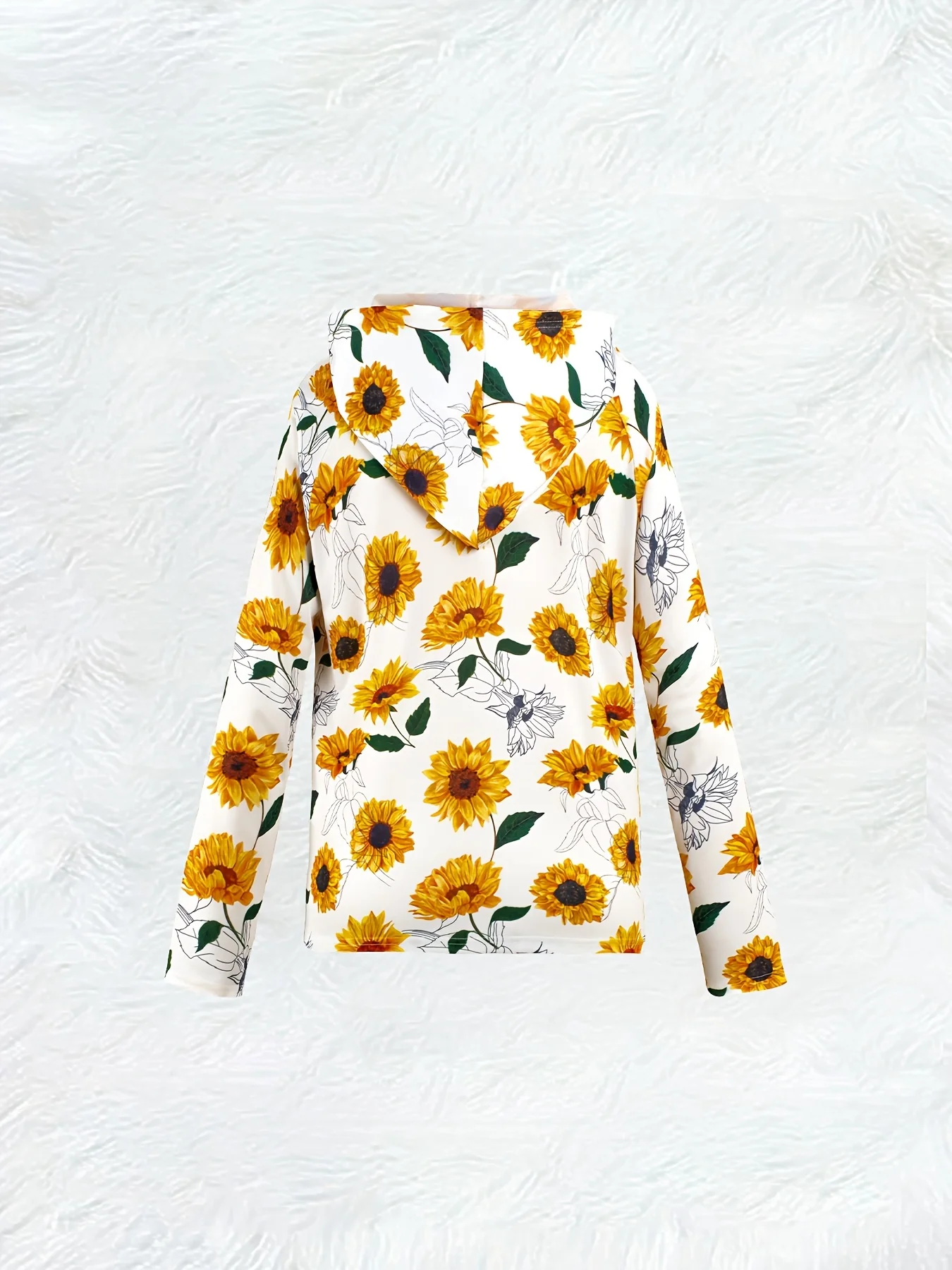 Spring and Autumn styles casual style Sunflower And Butterfly Print hooded jacket