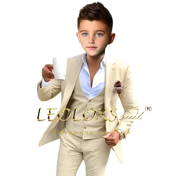 3 Piece Suit Kids Prom Party Tuxedo - Boys Suit 2-16 Years Old (Slim fit blazer, pants and kids vest) custom suit