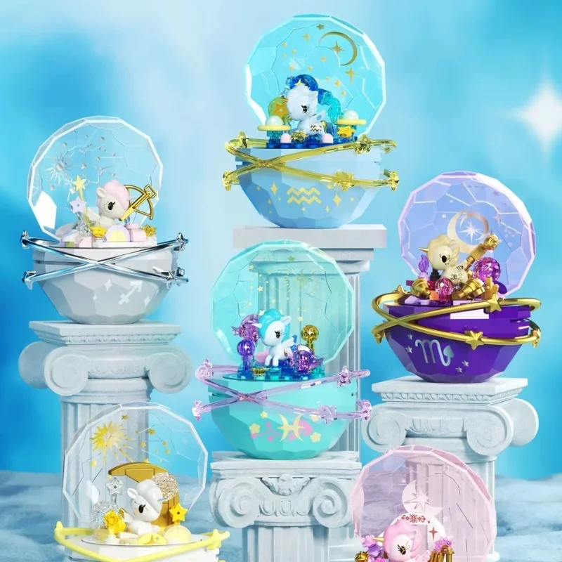 New JAKI  Tokidoki Dream Unicorn Blind Box Building Blocks Zodiac Decorative Ornament Home Desktop Decoration Gift For Women