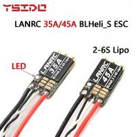 LANRC 35A/45A BLHeli_S ESC Brushless Electronic Governor 2-6S Lipo with LED Light Support DSHOT125/300/600 for Crossing Drones