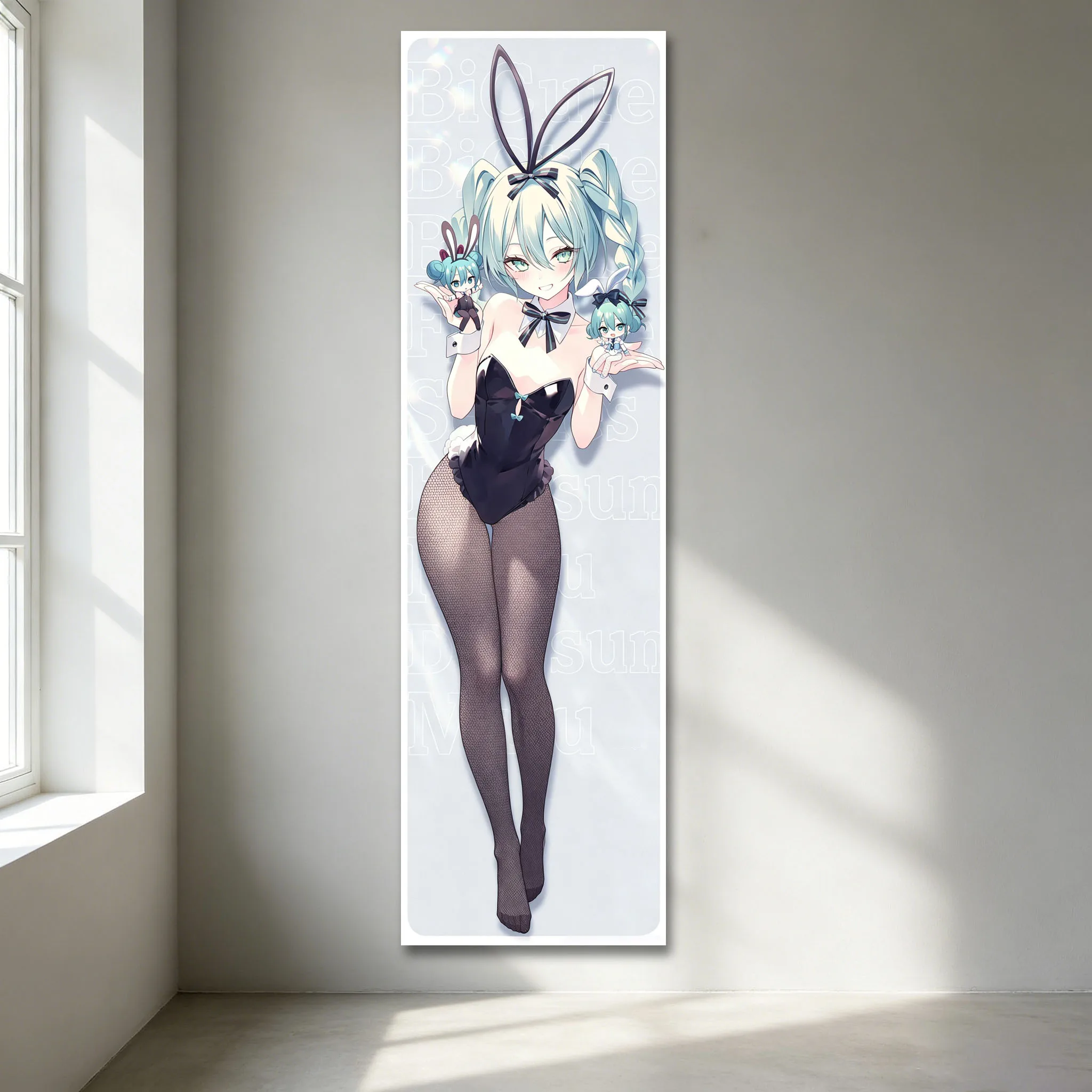Anime-Wandteppich mit Mädchenmotiv und rosa Ohren, großer Wandteppich, geeignet für Schlafzimmer, Schlafsaal, ästhetische Wanddekoration, tolles Geschenk