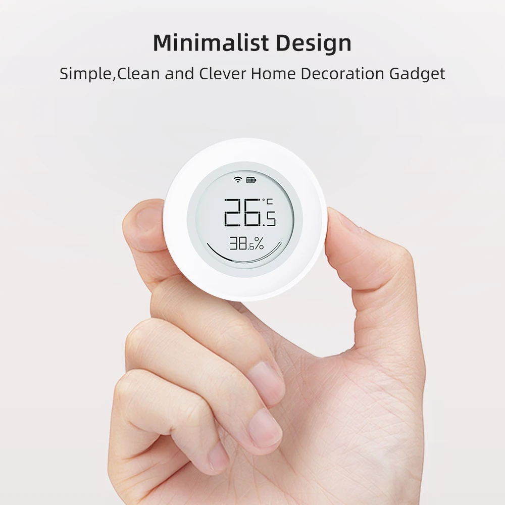 AVATTO Tuya Zigbee Humidity And Temperature Sensor Indoor Smile Shape Sensor Smart Home Security Works With Alexa Google Home