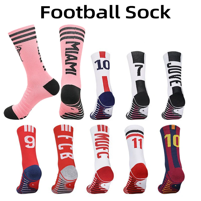 High Qality Number 30 7 Football Socks Adult Men Non-Slip Soccer Sports Outdoor Jog Running Cycling Fast-drying Breathable Sock