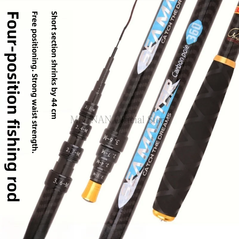 

3.6-6.3M Telescopic Fishing Rod Portable Travel Carp Fishing Rod Collapsible Crappie Rod Carbon Fiber Inshore Stream Trout Pole