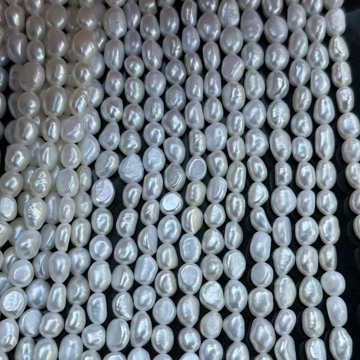 AAA 6–7mm Irregular-Shaped Through-Hole Pearls 100% Natural Freshwater Pearls Beads for Jewelry Making DIY Necklaces Bracelets