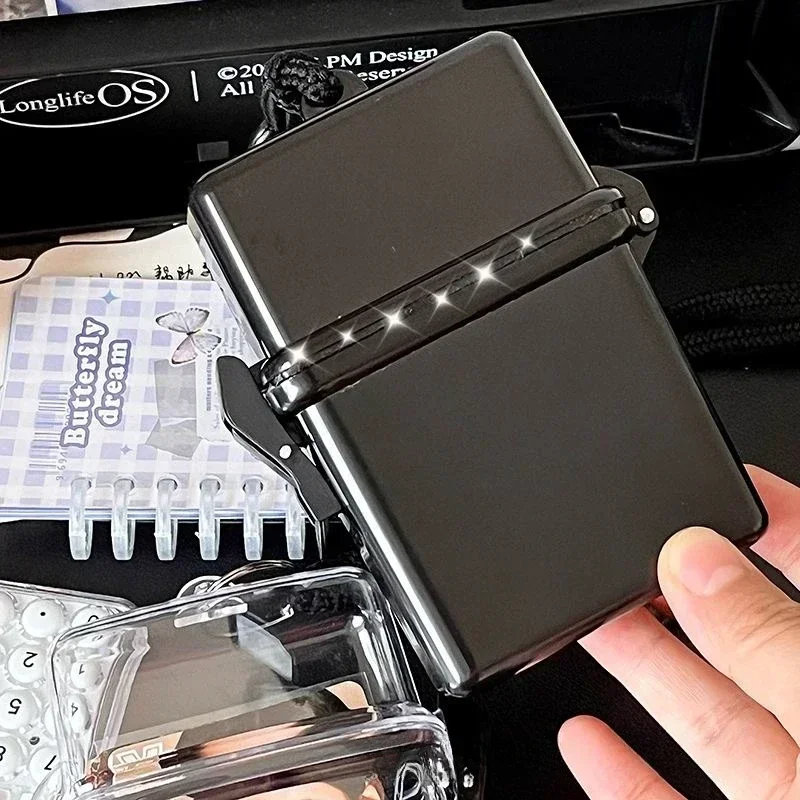 Transparent Photocard Holder Photo Storage Box Twith Rope Card Holder Plastic Square Dustproof Waterproof Box Desk Accessories