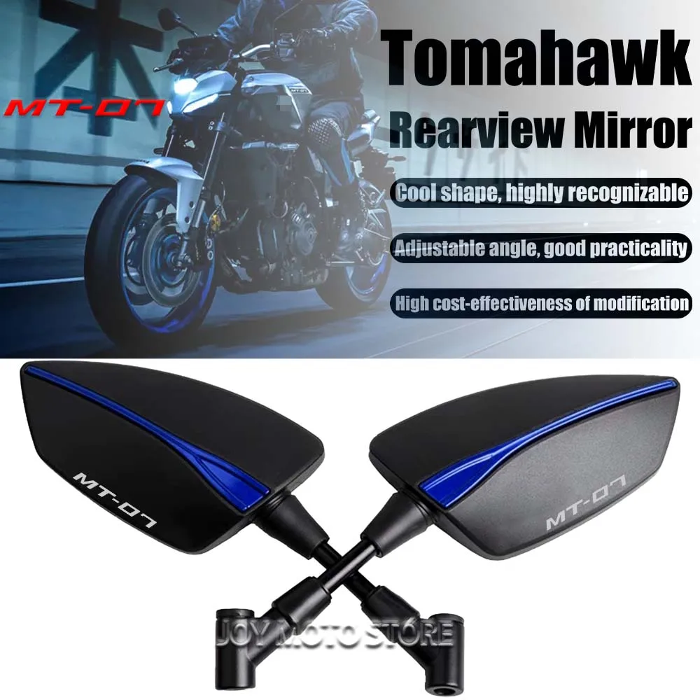

For MT-07 mt-07 mt07 Universal CNC Aluminum Tomahawk Rearview Mirrors 8mm 10mm Motorcycle Side Mirrors