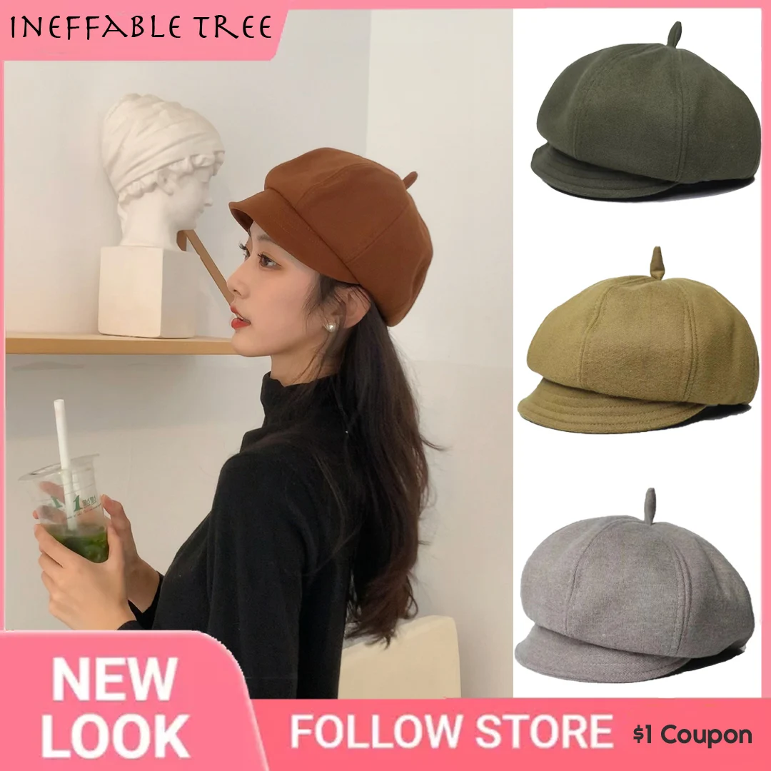 Maillard Style Autumn Winter Hats for Women Octagonal Newsboy Cap Men Ladies Vintage Warm Hat Winter Beret Painter Caps Bonnet