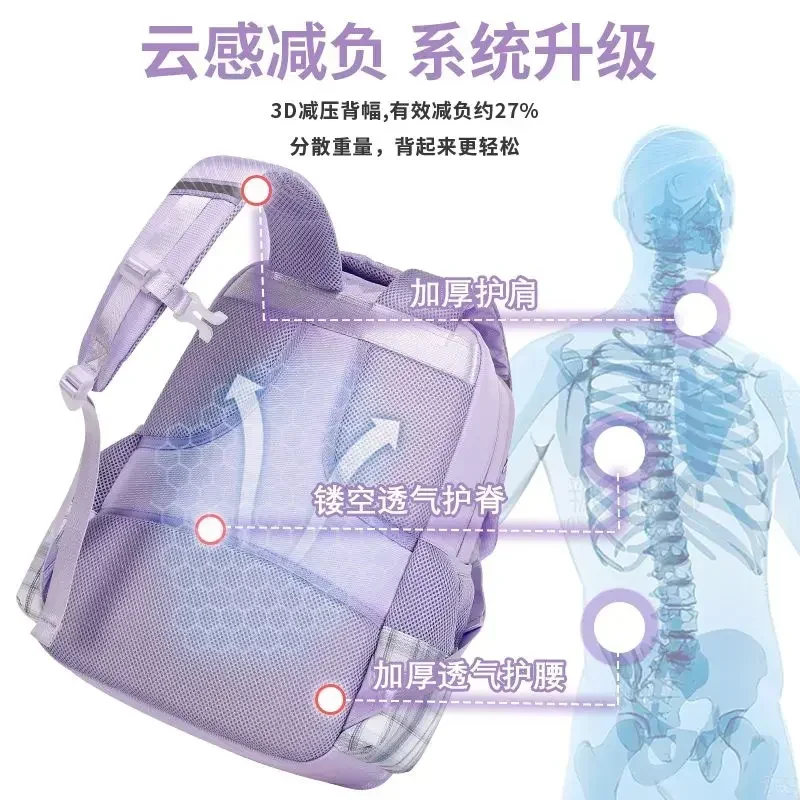 산리오 애니메이션 시나모롤 배낭, 귀여운 어린이 장난감, 대용량 소녀, 경량 척추 보호 배낭