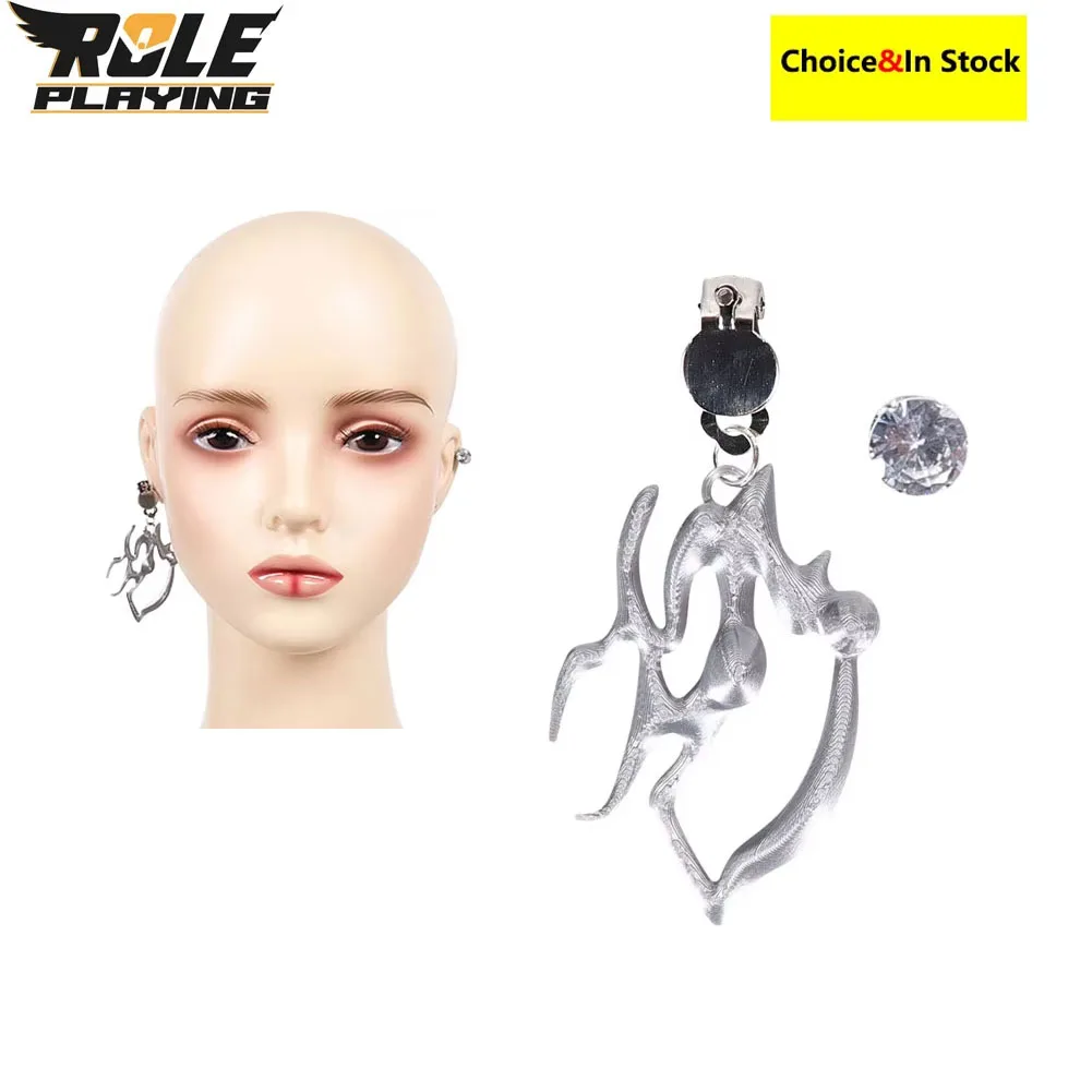 

Lumi косплей комплект серебряных серег из двух предметов 2025 KPOP dEVIL Hunter аксессуары для костюма реквизит для женщин Хэллоуин карнавал вечерние