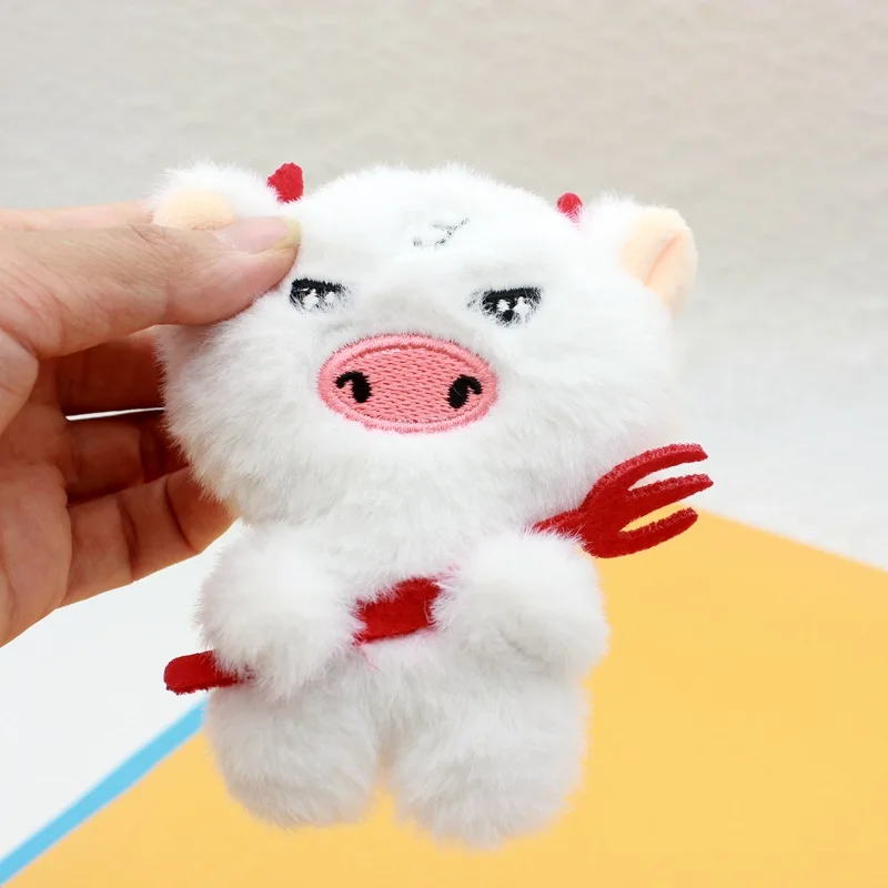 Netflix Cartoon White Pig Plush Toy Stuffed Plush Keychain Kawaii Animals Funny Angry Pig Doll Bag's Pendant Girls Kids Gifts