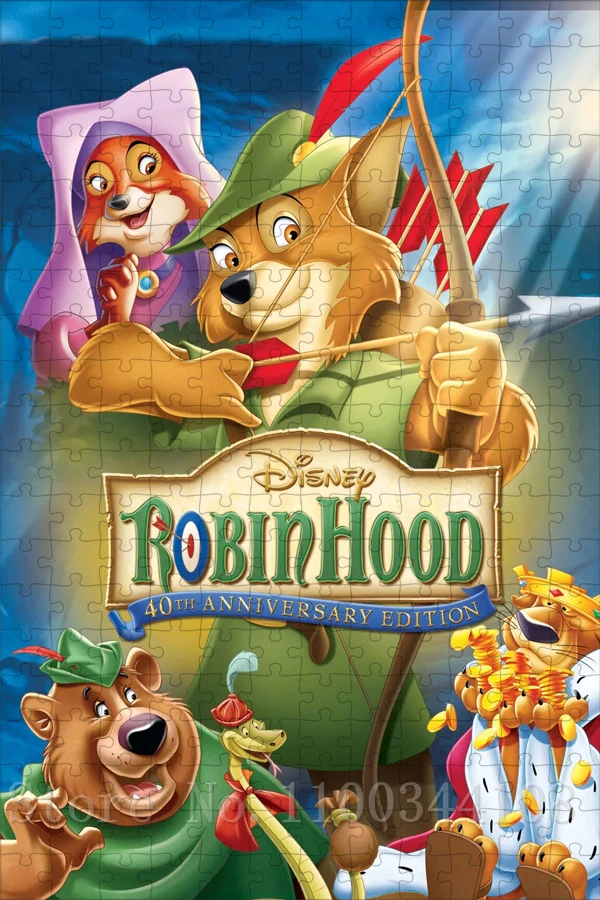 Disney Robin Hood Jigsaw Puzzles for Children 35/300/500/1000 Pieces Cartoon Puzzles Kids Intelligence Education Toys